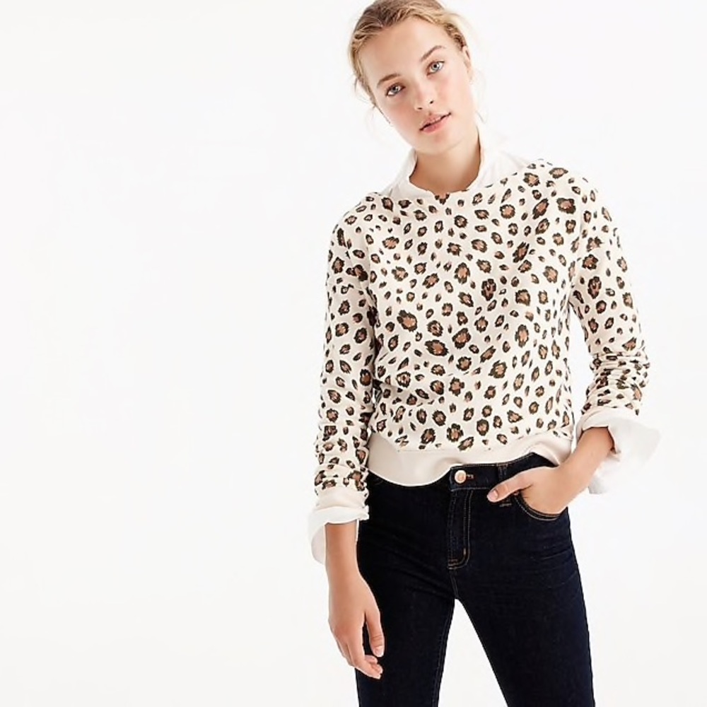 J Crew Leopard Sweatshirt Size M